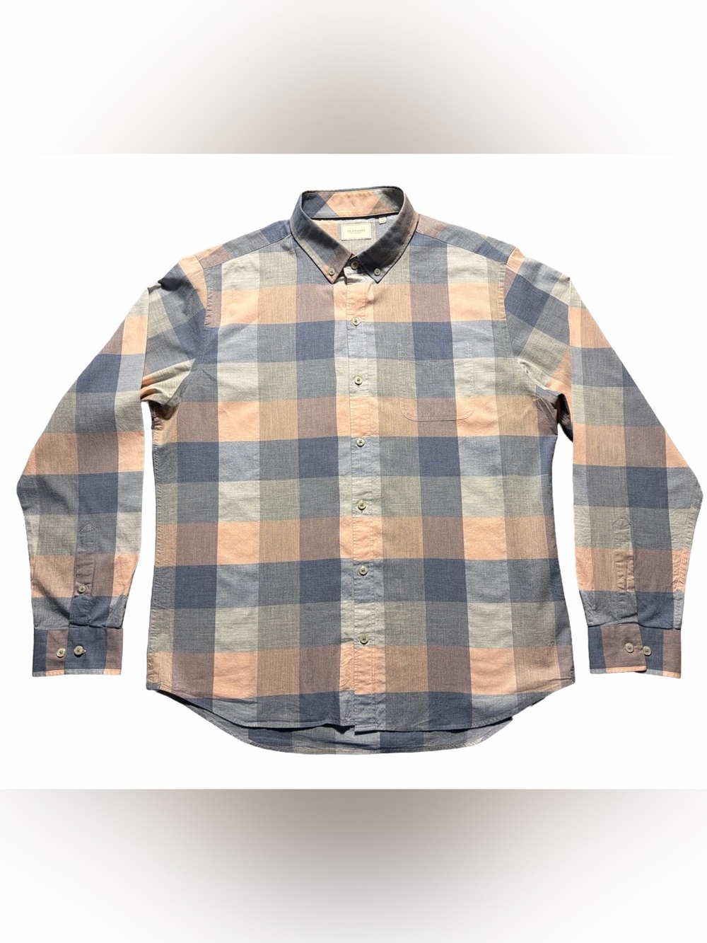 7 Diamonds Mr Brightside Plaid Button Down Shirt Men’s XL Gray Pink Long Sleeve